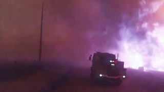 Watch The Terrifying Moment A Raging Bushfire Overtakes Responding Firetrucks
